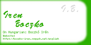 iren boczko business card